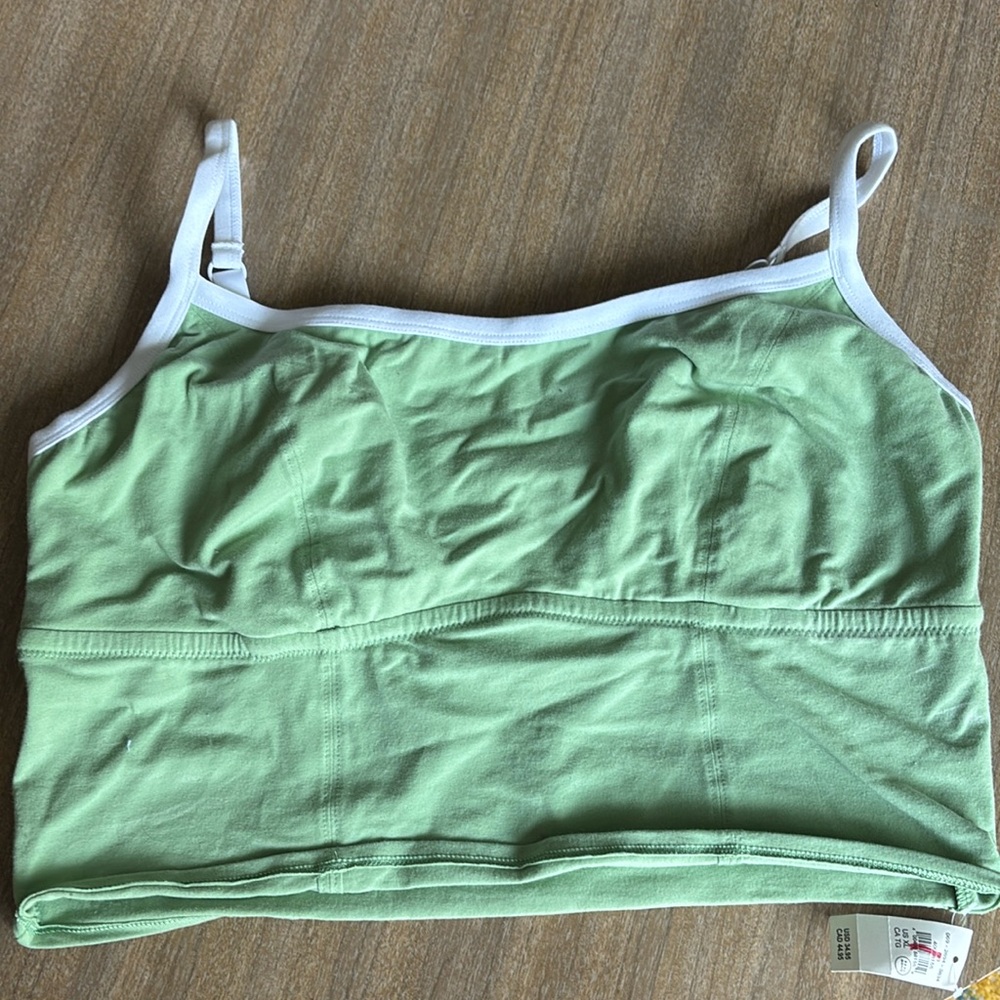 Aerie Superchill Cotton Corset Bra Top in Green